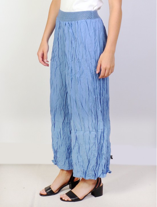 Solid Color Wide-Leg Full-length Pants